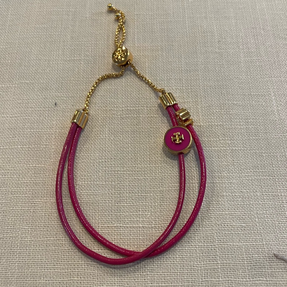 Tory Burch Leather Logo Bracelet